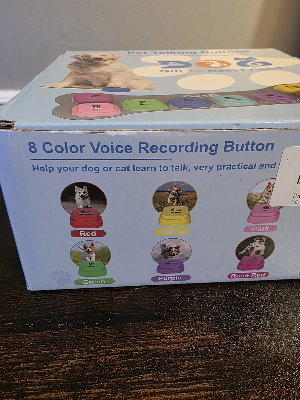 Set of 8 - Multicolor Dog Communication Buttons